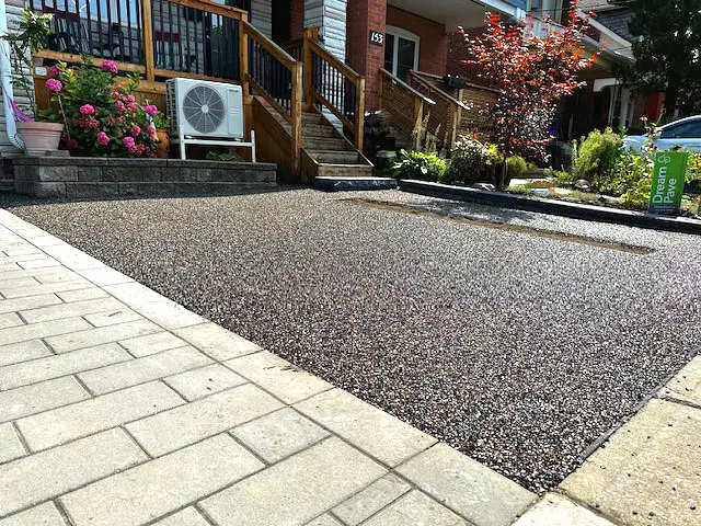 permeable parking pad toronto using resin bound aggregate